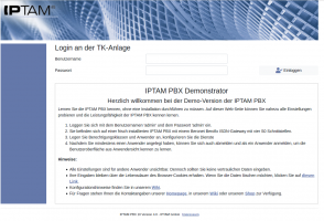 Demosystem der IPTAM PBX 4.0